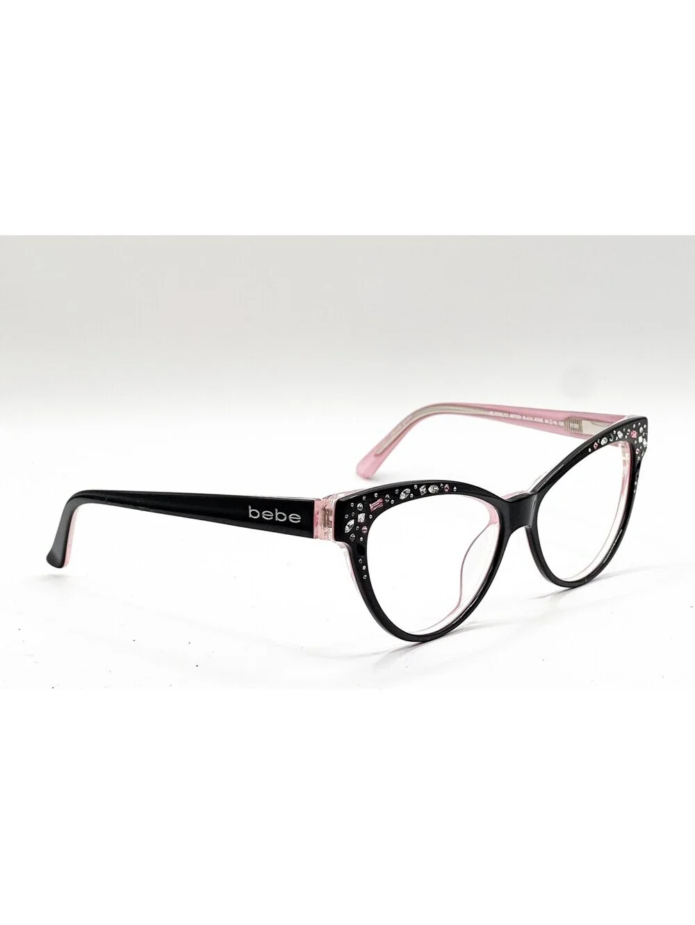 Bebe BB7024 Black Rose Cat Eye Authentic Eyeglass Frames 56-15